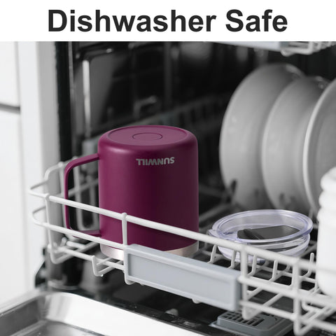 SUNWILL BPA-free lid with silicone gasket prevents spills on road trips