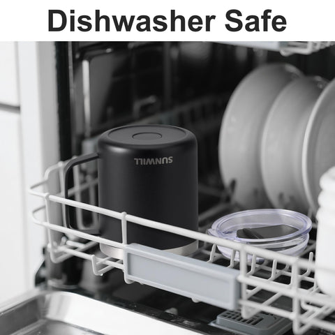SUNWILL BPA-free lid with spill-proof seal and sliding cover.