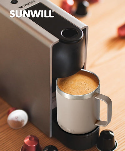 SUNWILL mug shown camping for portable outdoor use.