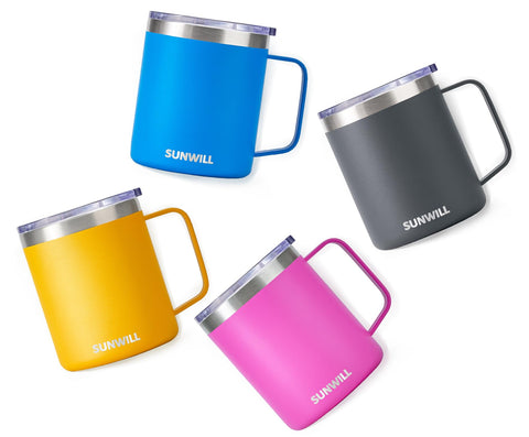 SUNWILL mug handle ergonomic design for comfortable grip during commutes.