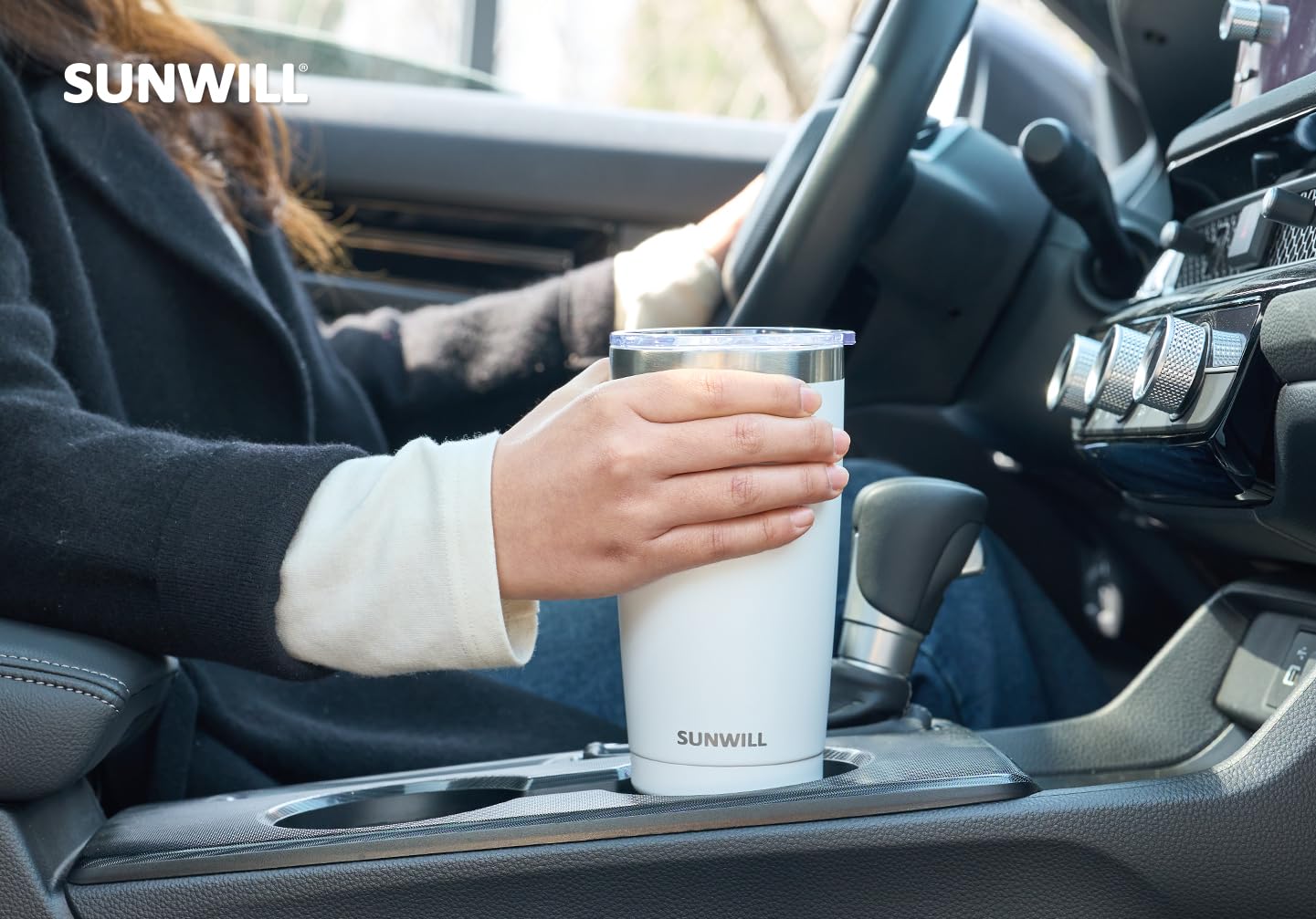 SunWill 20oz tumbler fits car cup holders for convenient travel