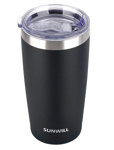 SUNWILL Travel Coffee Tumbler 20 oz with lid for secure spills during commutes