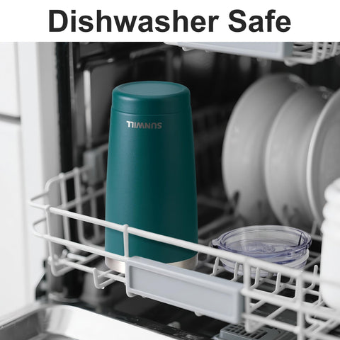 SUNWILL Travel Mug insulation close-up highlights double-wall technology.