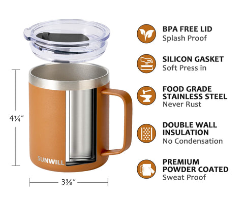 SUNWILL travel tumbler lid spill-proof design for safe daily commuting.