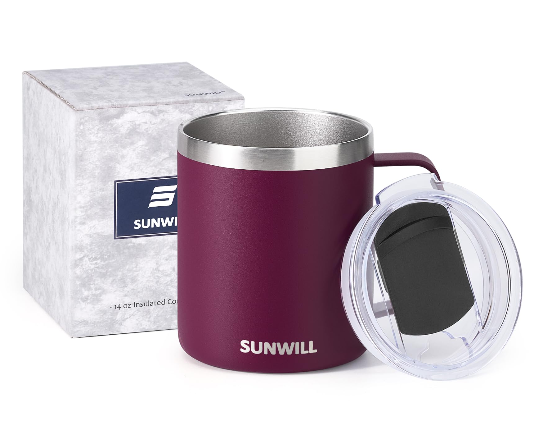 SUNWILL wide-mouth design eases filling and quick cleaning of plum mug