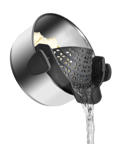 Sunwukin clip-on pot strainer with secure grip for easy pasta draining.