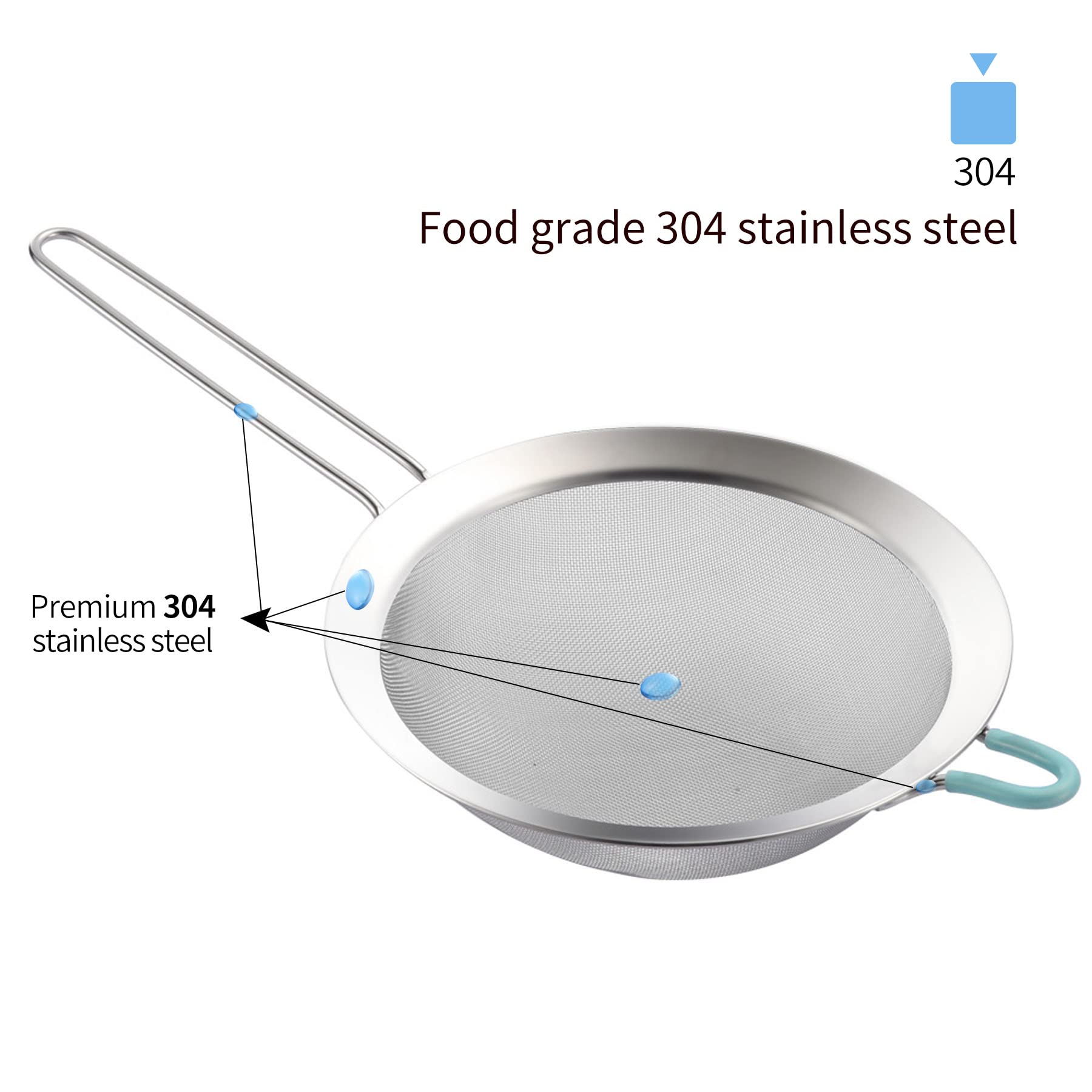 Sunwukin skimmer with handle perfect for lifting noodles and sauces.