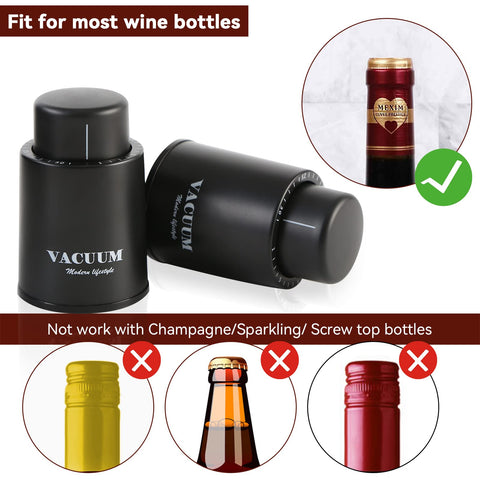 Sunwuun vacuum wine stoppers with pump action preserve flavor longer