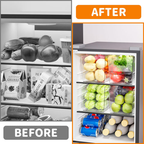 SuoXing clear fridge bin 11in for quick access to drinks.