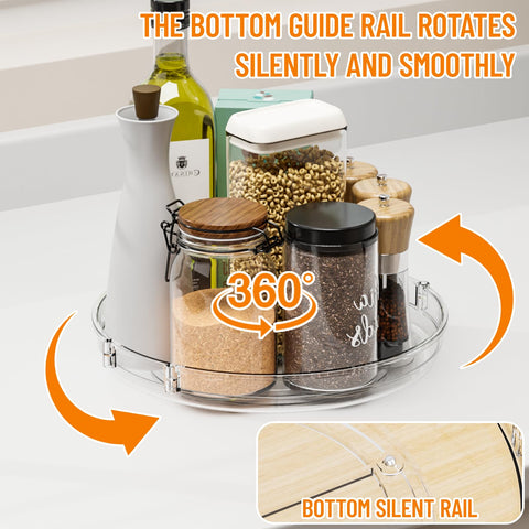 SuoXing acrylic turntable holds spices with easy rotating access.