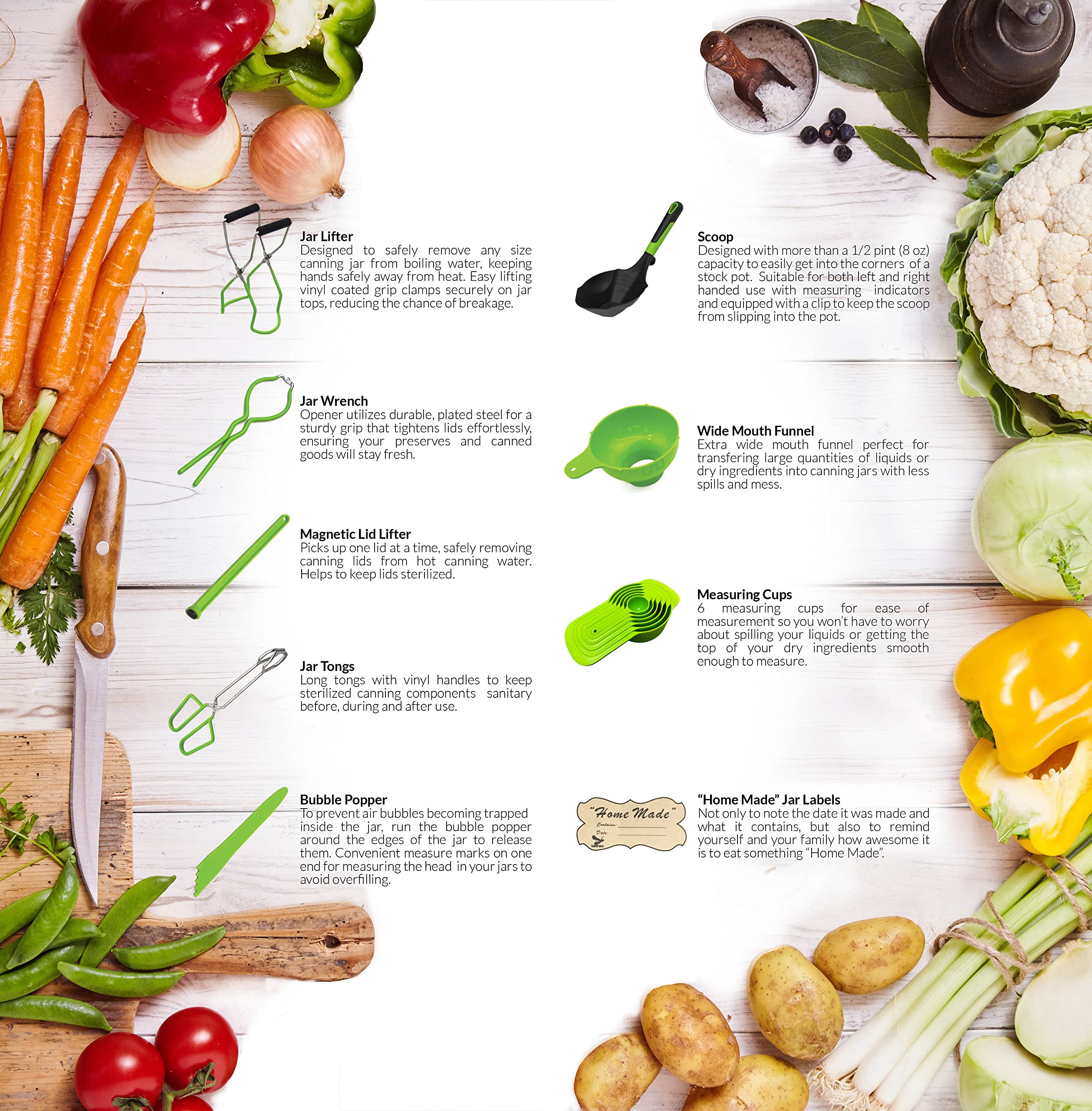 Supa Ant Canning Kit measuring cups ensure consistent portions.