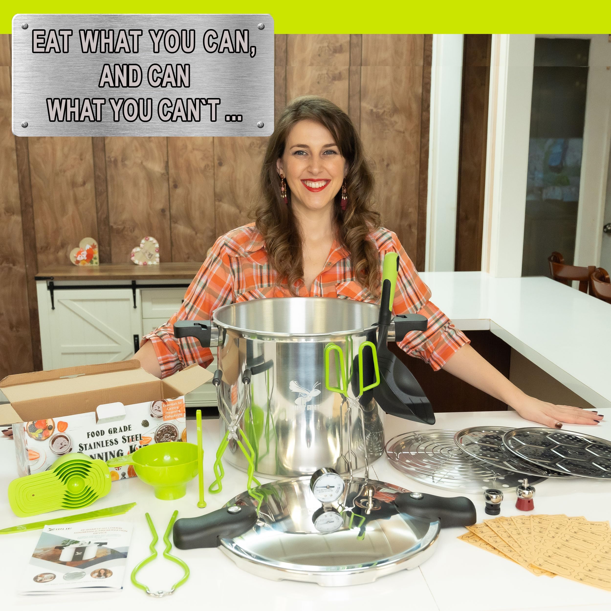 Supa Ant starter kit 4-piece canning rack keeps jars stable for even heat distribution.
