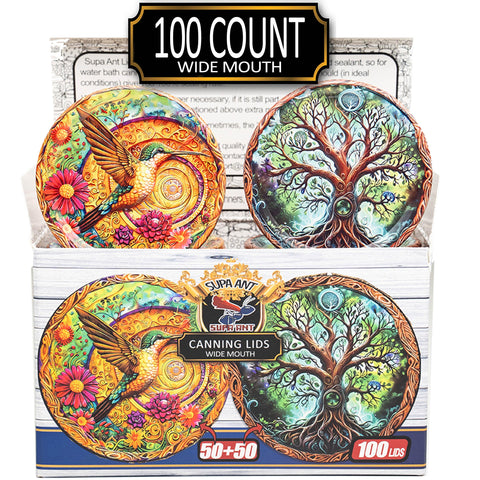 Supa Ant wide-mouth lids with wood frame offer decorative appeal and reliable sealing.