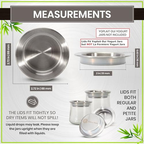 Super and Simple Oui Yogurt Lids rust-resistant stainless steel design stays sleek.