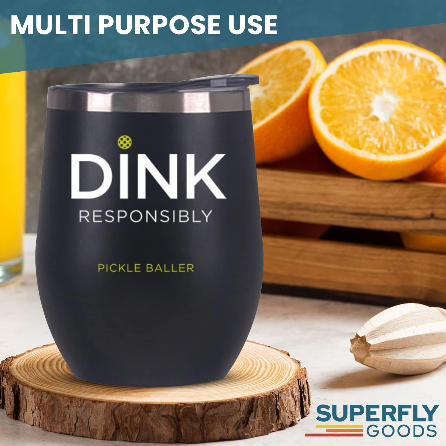 Super Fly Goods Dink Responsibly tumbler wide mouth for easy cleaning and ice access
