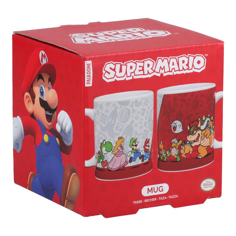 Gift-ready packaging for a Super Mario Bros mug collectible