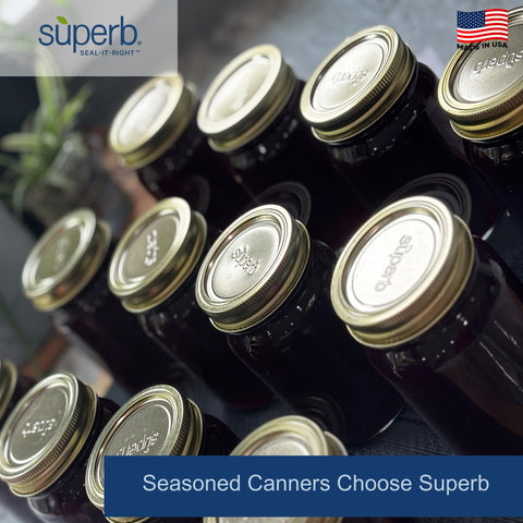 Superb Sealing Solutions regular-mouth lids ready for batch canning and long-term preservation.
