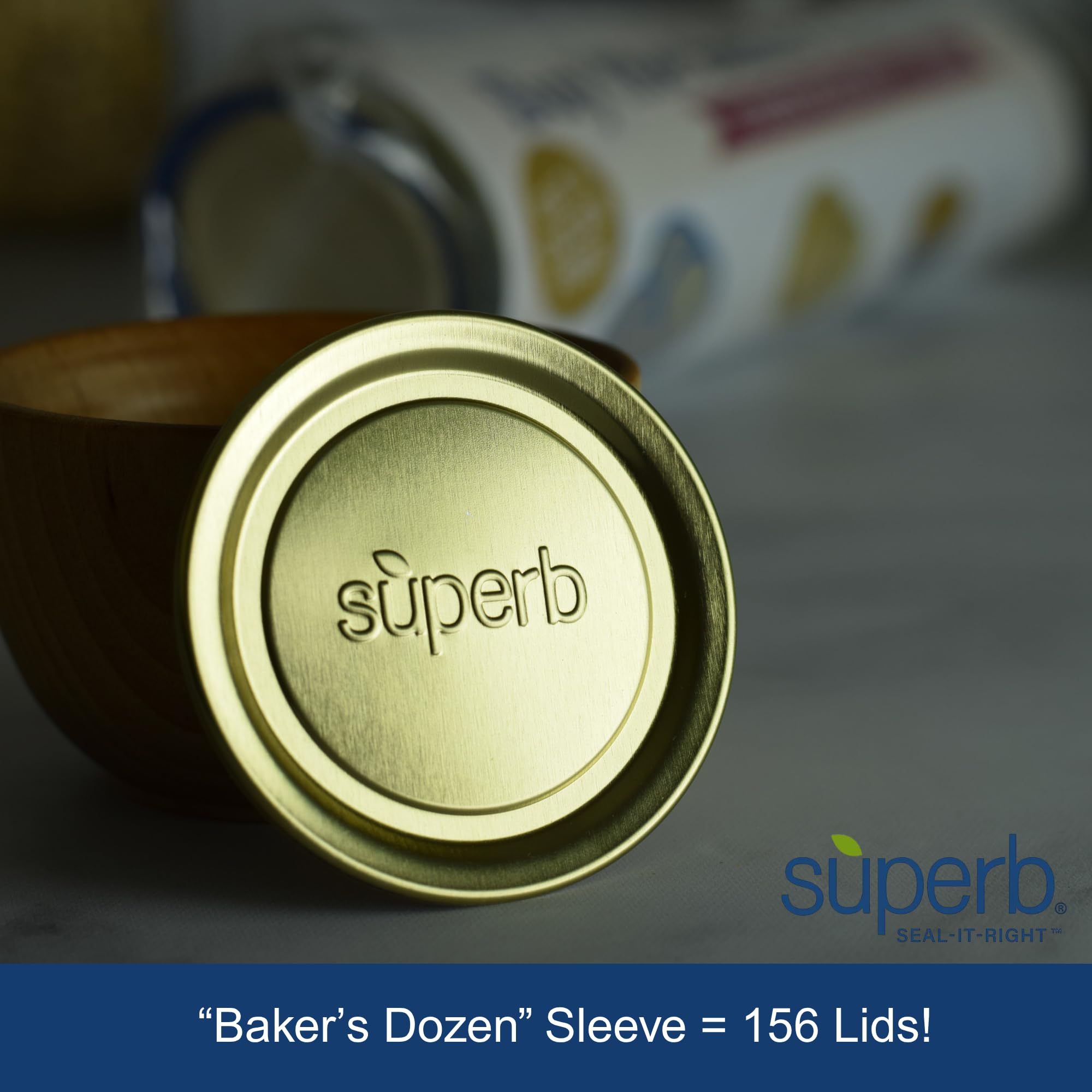Made-in-USA badge highlights quality on Superb Sealing Solutions lids.