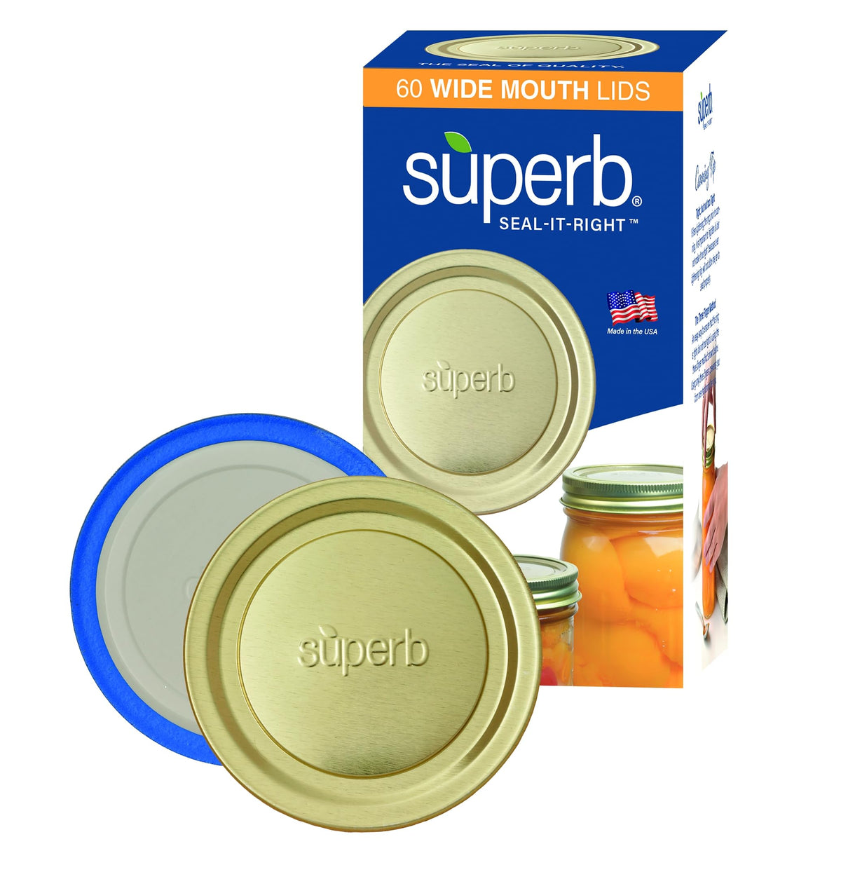 Superb Sealing Solutions wide-mouth lid demonstrates a secure seal on Ball jars.