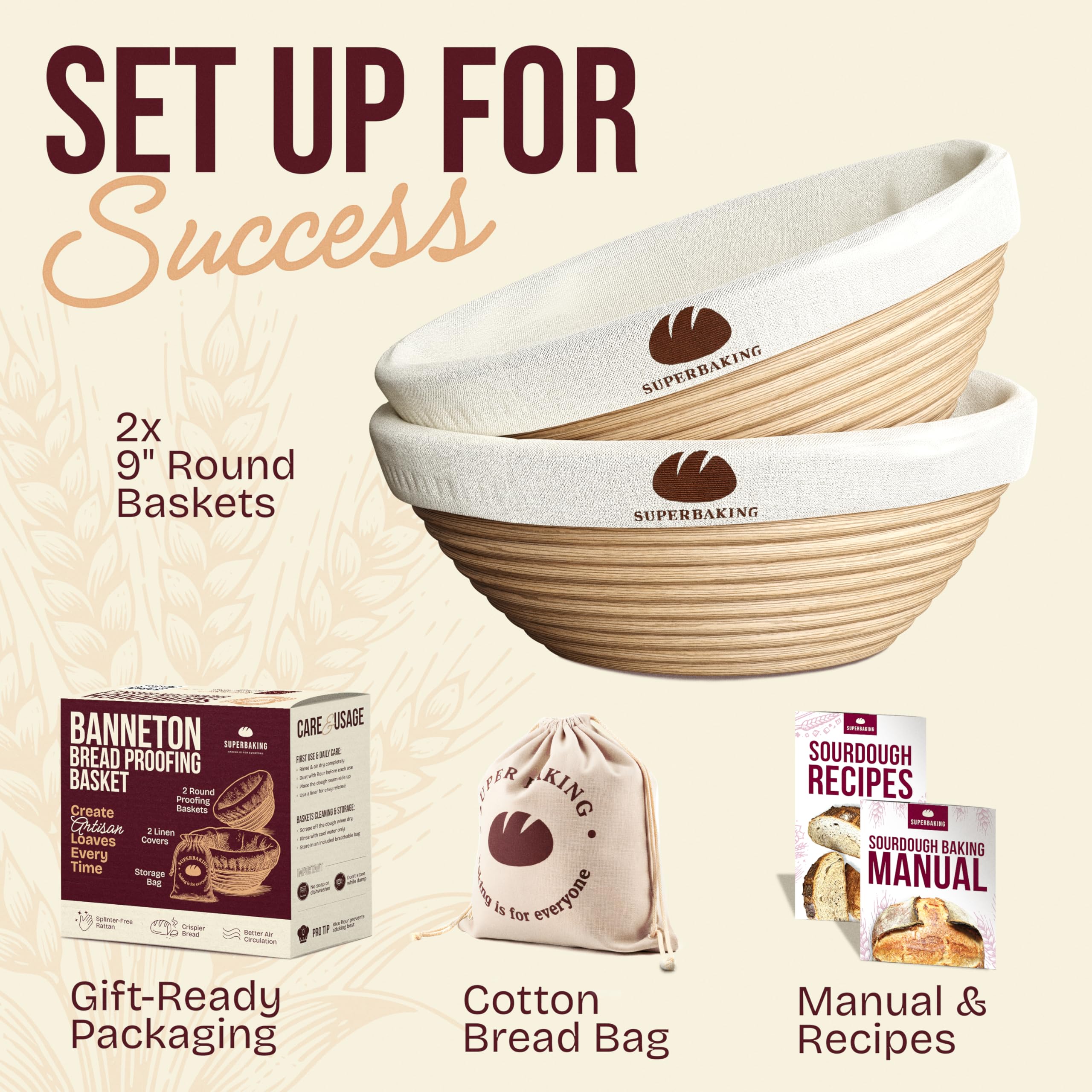 Superbaking Banneton gift eco-box makes a thoughtful home baker present.