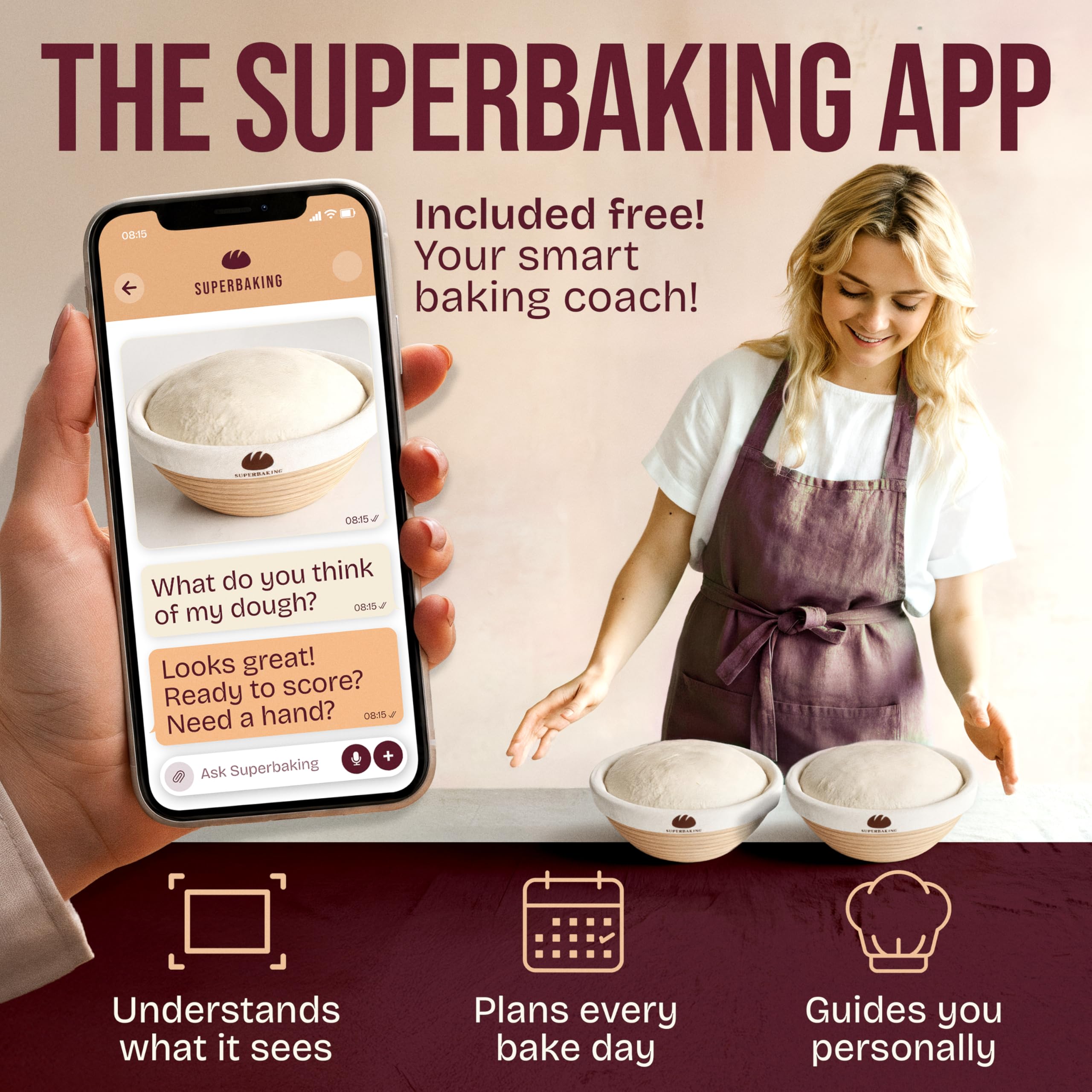 Superbaking Banneton durable design with hidden staples for long-term use.