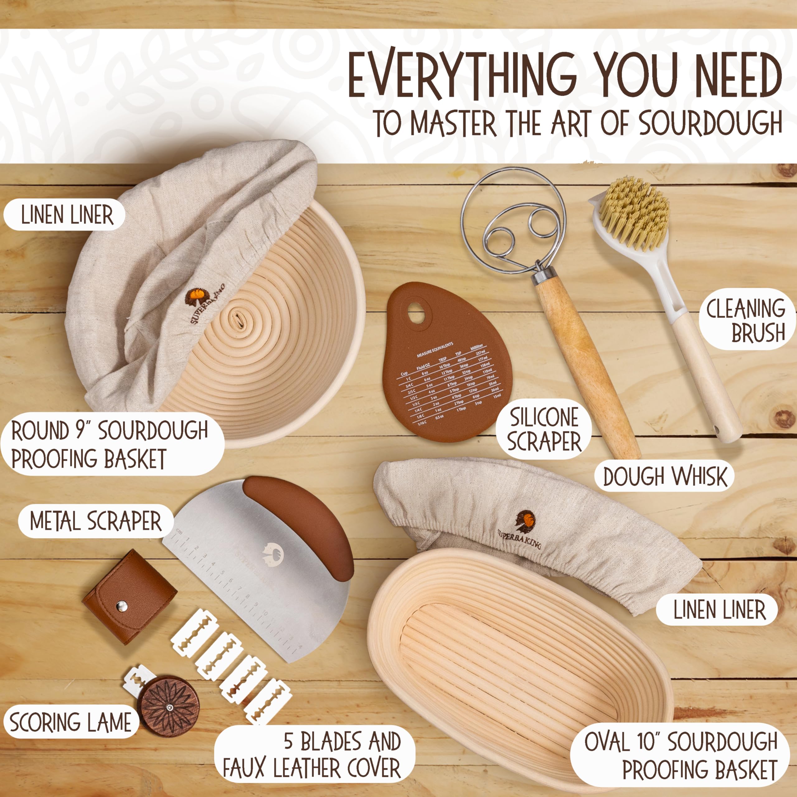 Superbaking banneton liner set enables smooth dough release