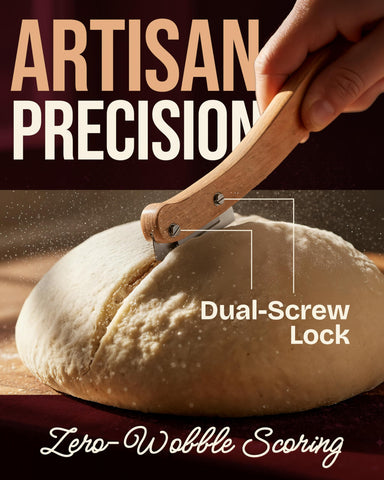 Extended 195mm handle on the Superbaking lame for large loaves.
