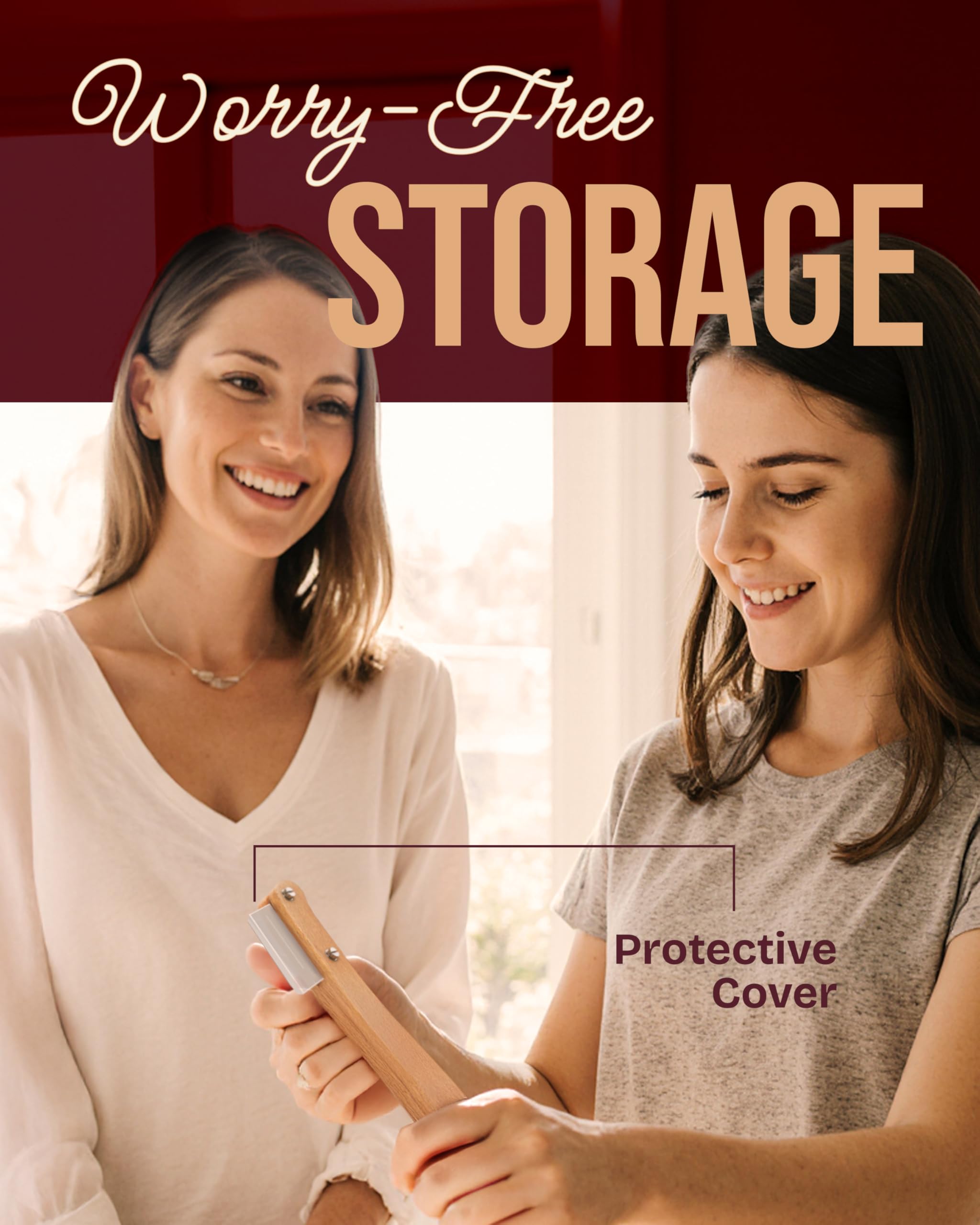 Protective vegan leather cover for safe blade storage with Superbaking lame.