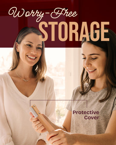 Protective vegan leather cover for safe blade storage with Superbaking lame.