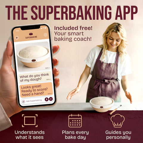 Superbaking proofing basket with cloth liner for a non-stick release.