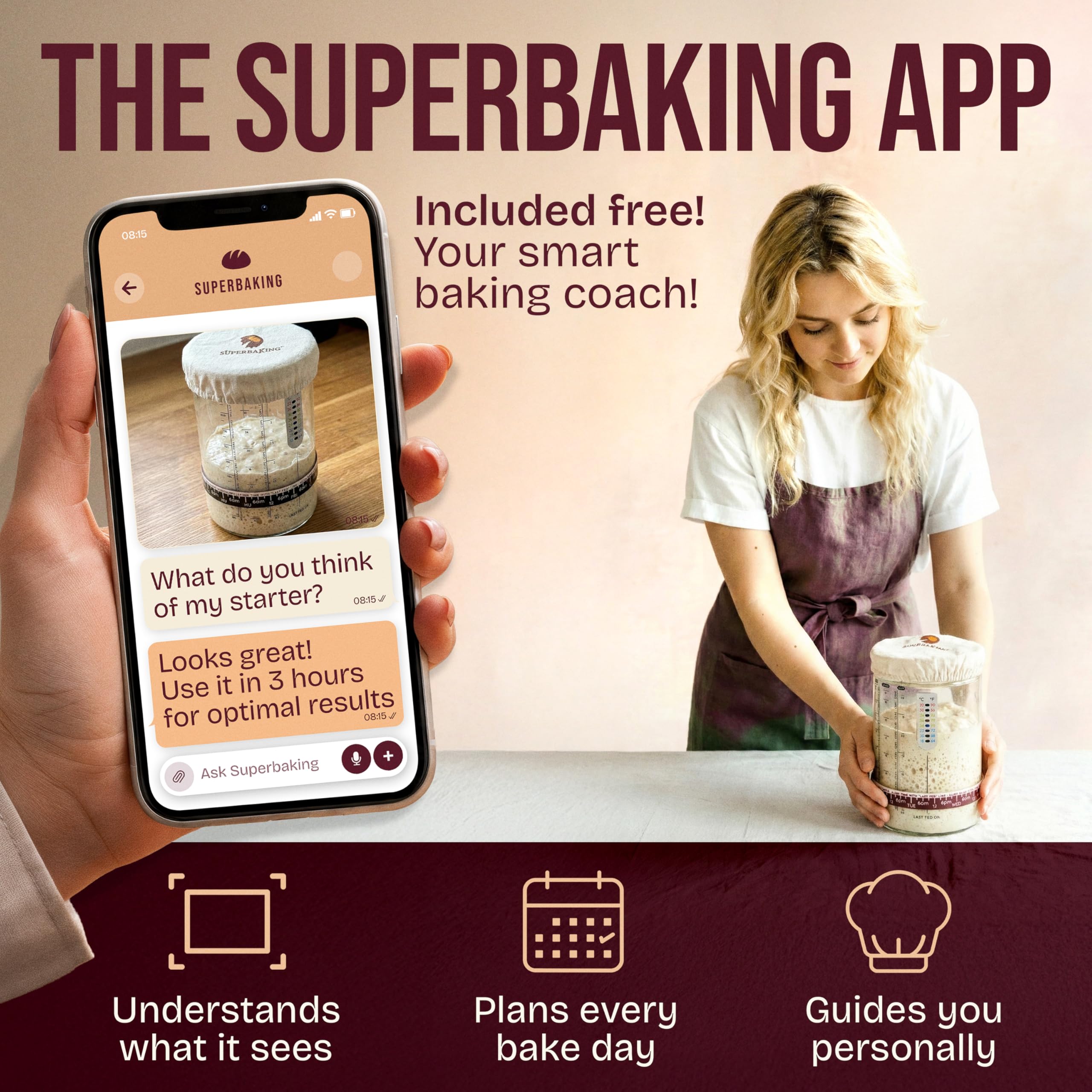 Superbaking starter kit contents laid out for a complete baking setup