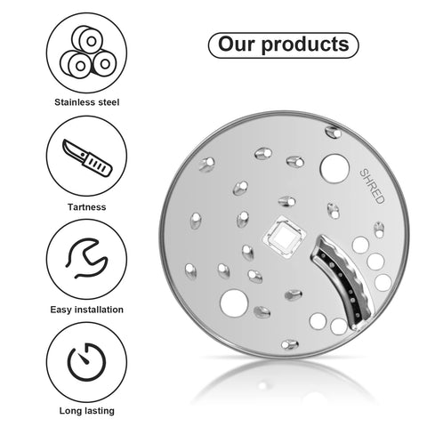 Superbobi durable disc blade ready for slicing and shredding ingredients.