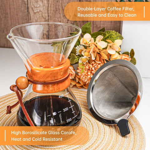 SuperCook pour-over kit digital scale with timer to optimize brew timing.