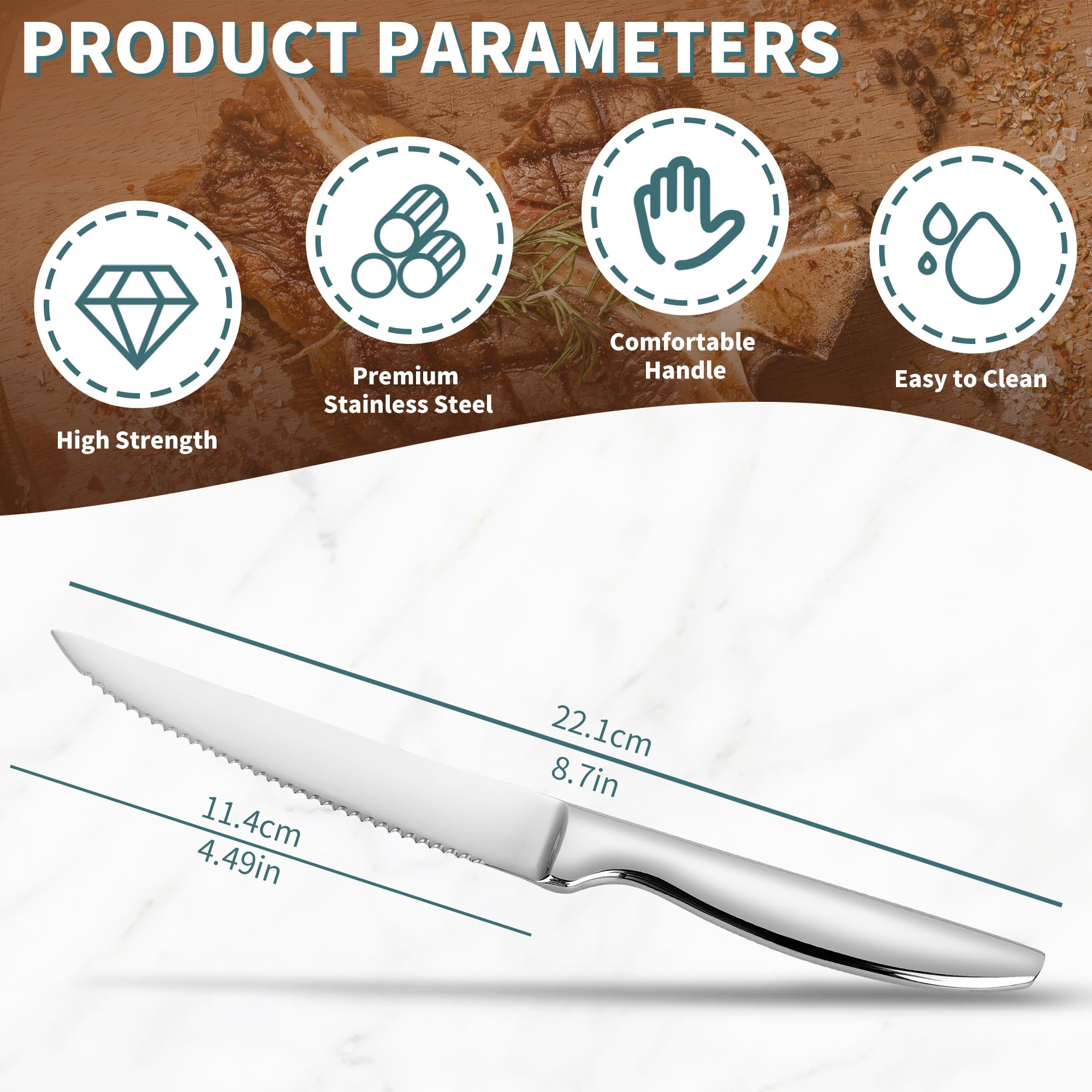 SuperCook ergonomic handles offer comfortable grip and precise control during prep