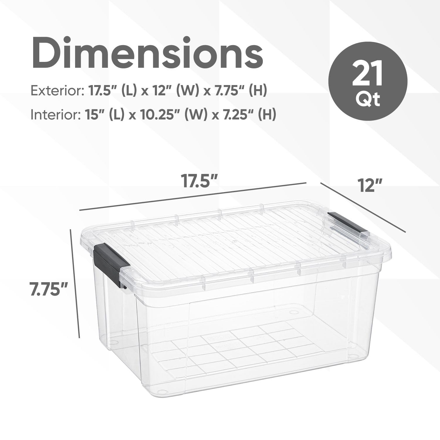 Superio stackable latch box towers neatly on shelves