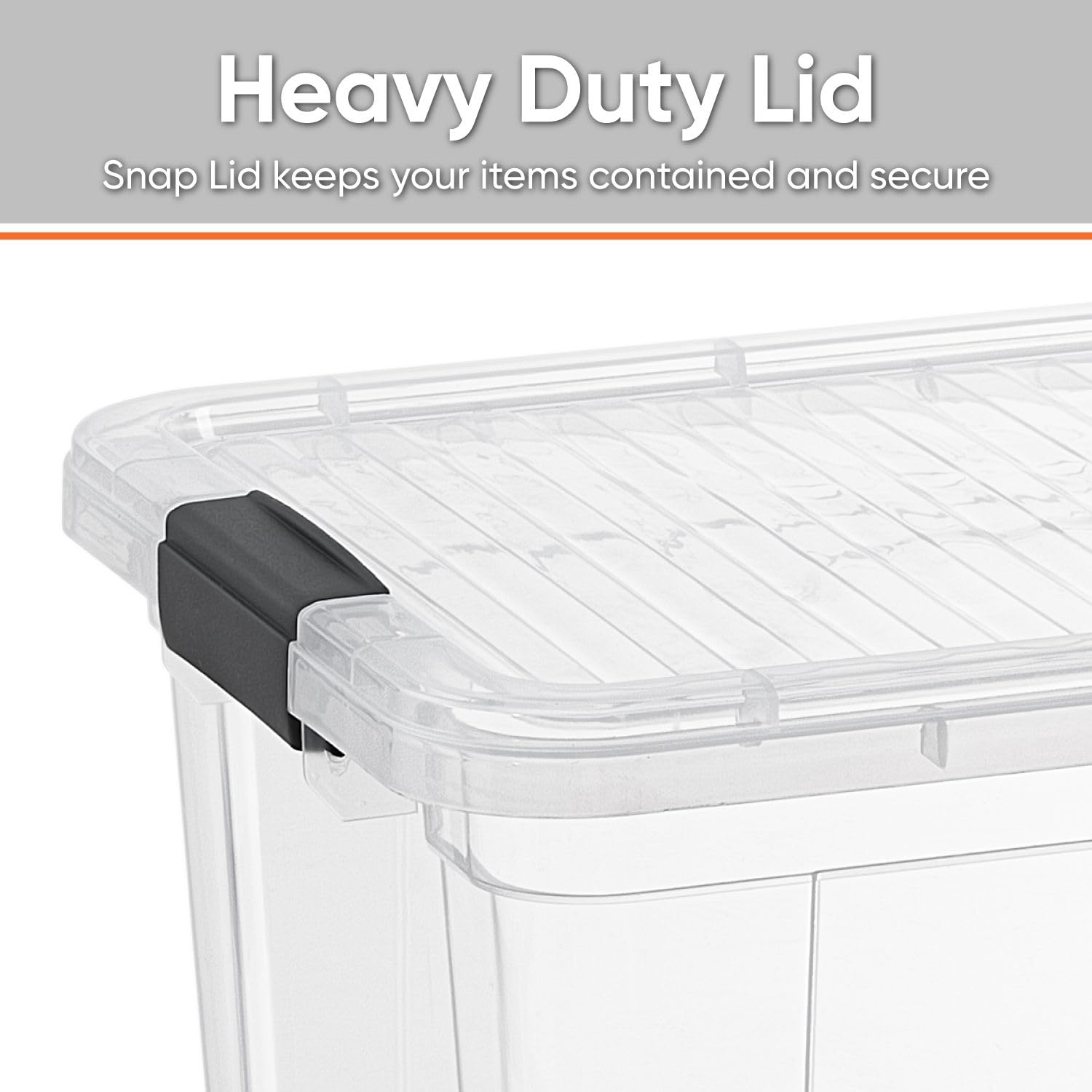Superio transparent crate shows contents at a glance