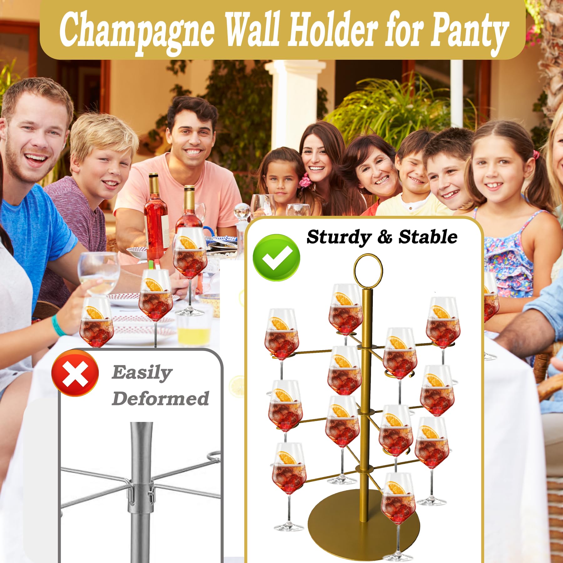 Superjackwang cocktail tree assembly demonstrating tool-free setup for stylish parties