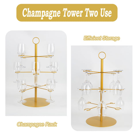 Superjackwang gold champagne holder emphasizes secure, eye-catching display