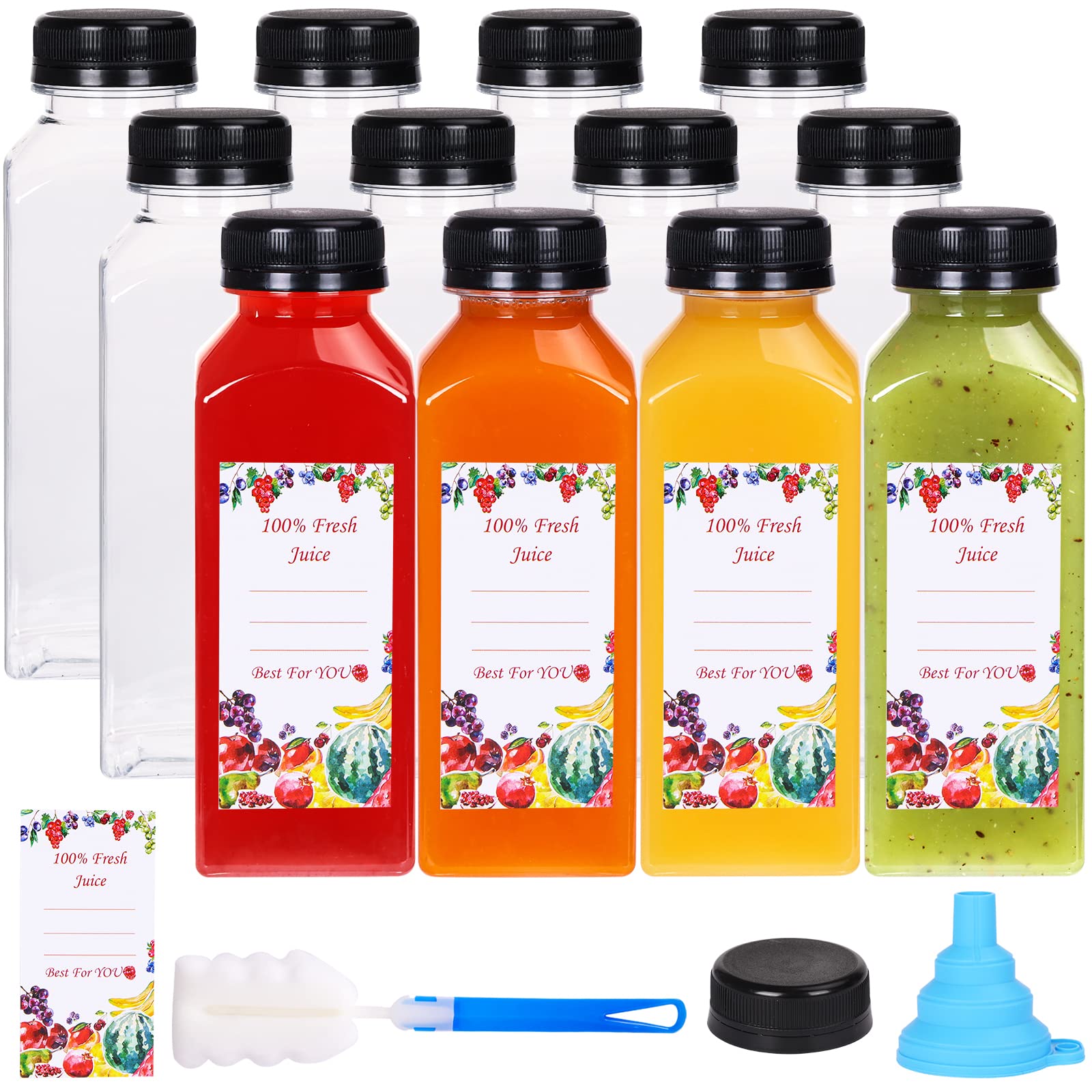 SUPERLELE 12oz juice bottle with cap for on-the-go beverages.