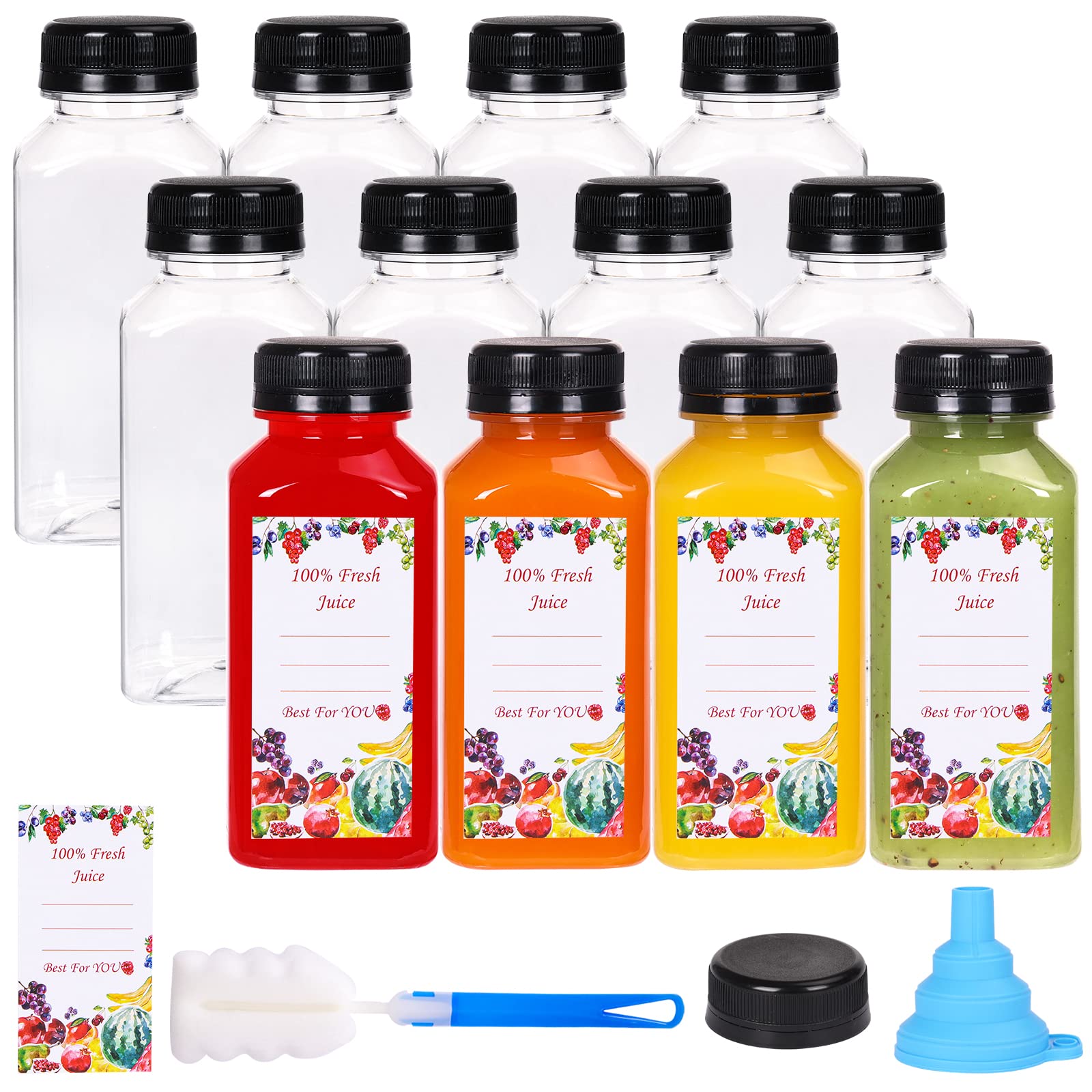 SUPERLELE twelve-pack 8oz bottles with caps for organized beverages