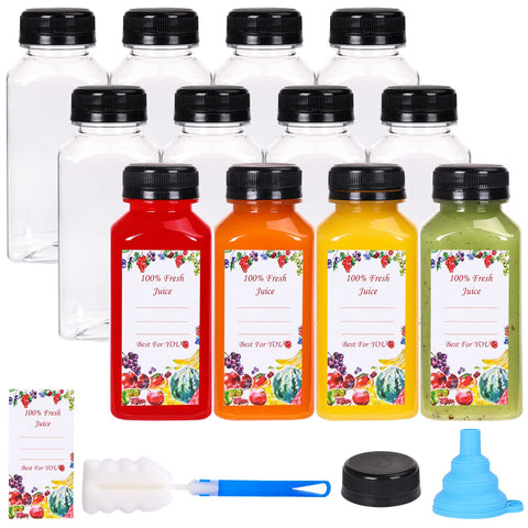 SUPERLELE twelve-pack 8oz bottles with caps for organized beverages