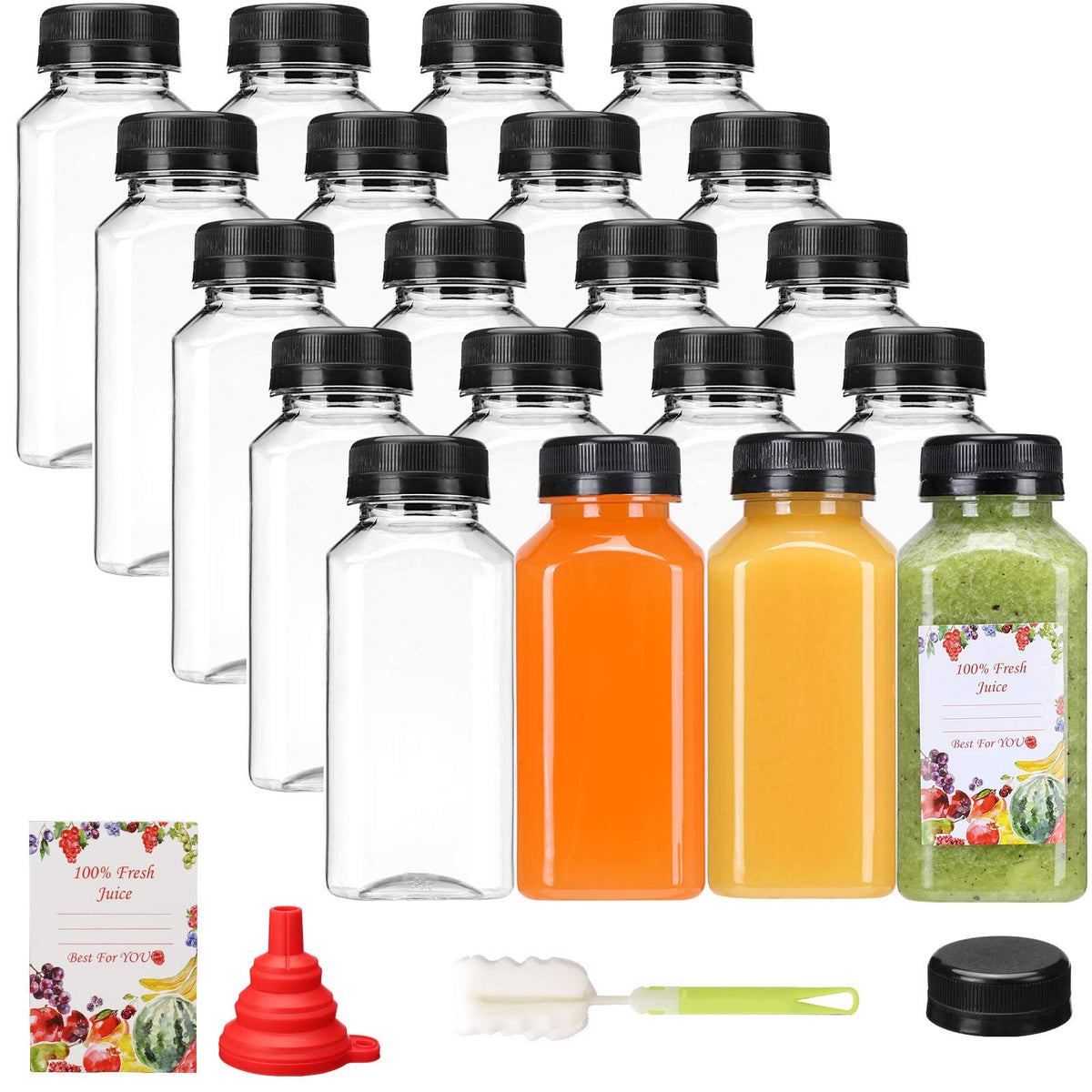 SUPERLELE 8oz juice bottles ready for juices and smoothies on the go