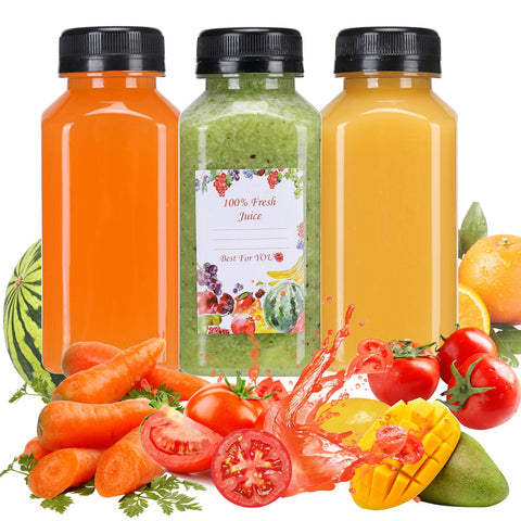 SUPERLELE 8oz bottles ideal for juice bars, smoothies, iced tea