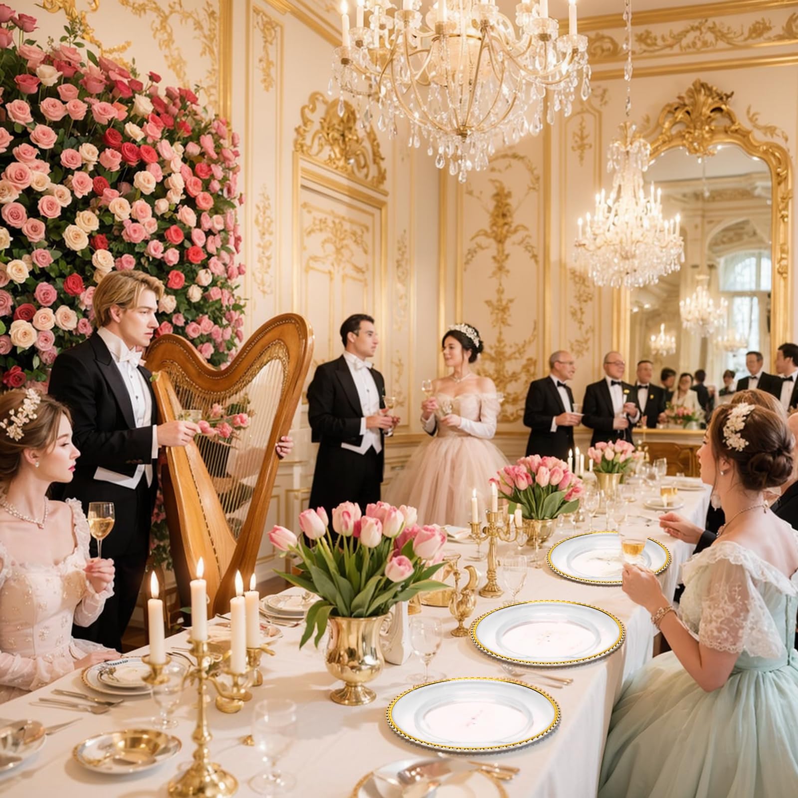 Supernal 12-piece set of charger plates for bulk events