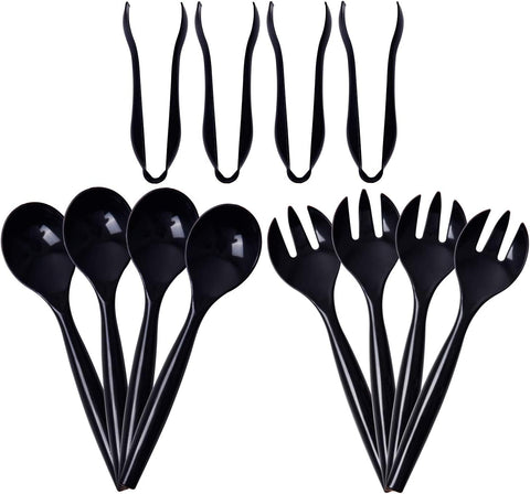 Supernal 72pc plastic serving utensils for buffet setup, sturdy and easy to manage.