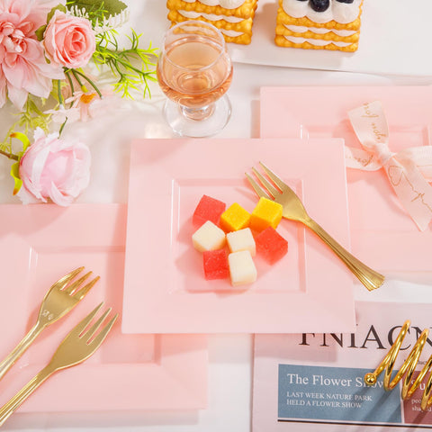 Supernal disposable appetizer plates for convenient party cleanup.