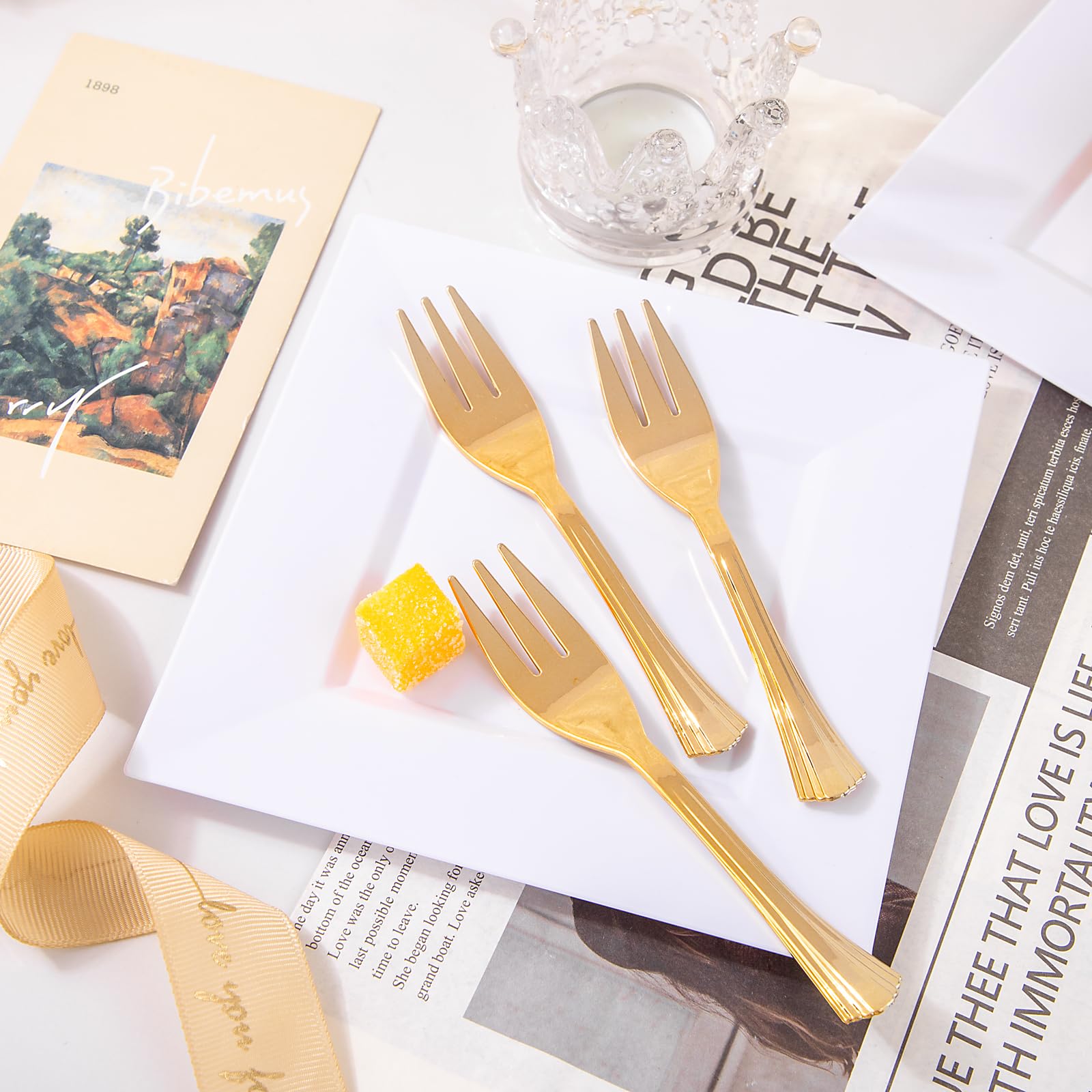 Supernal elegant tableware on a polished holiday table.