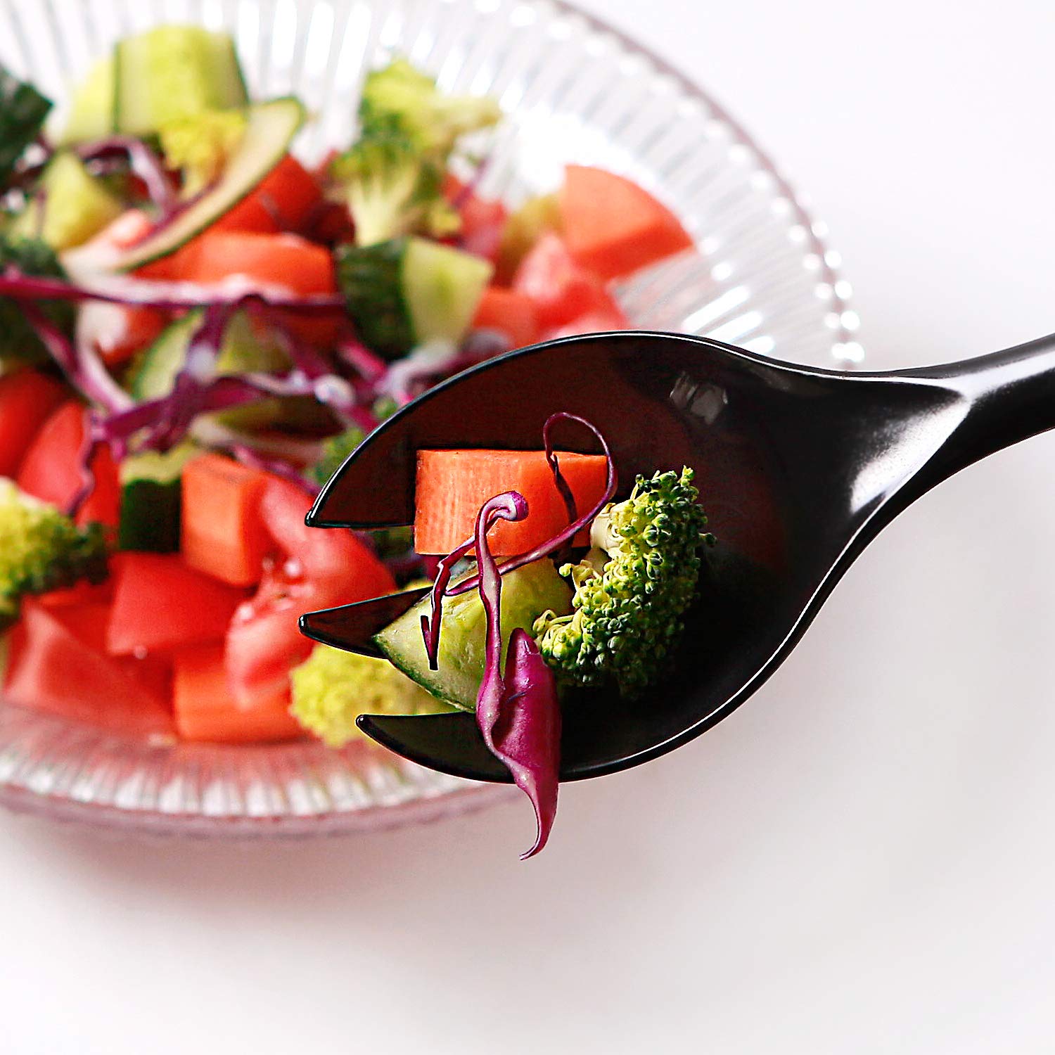 Utensils packaged in polybag for clean storage and quick distribution.