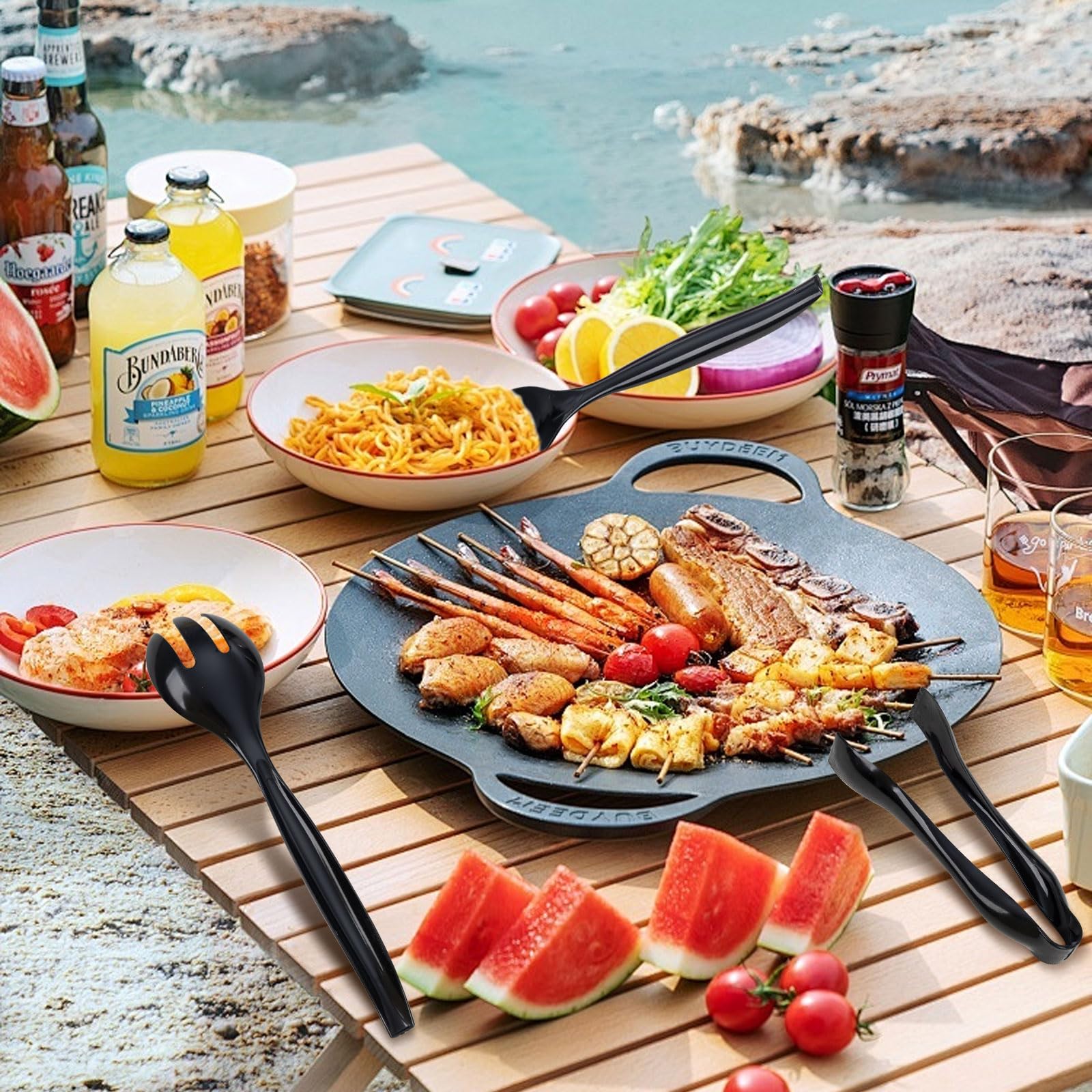 Supernal 9.75in serving forks with sturdy build for confident serving.