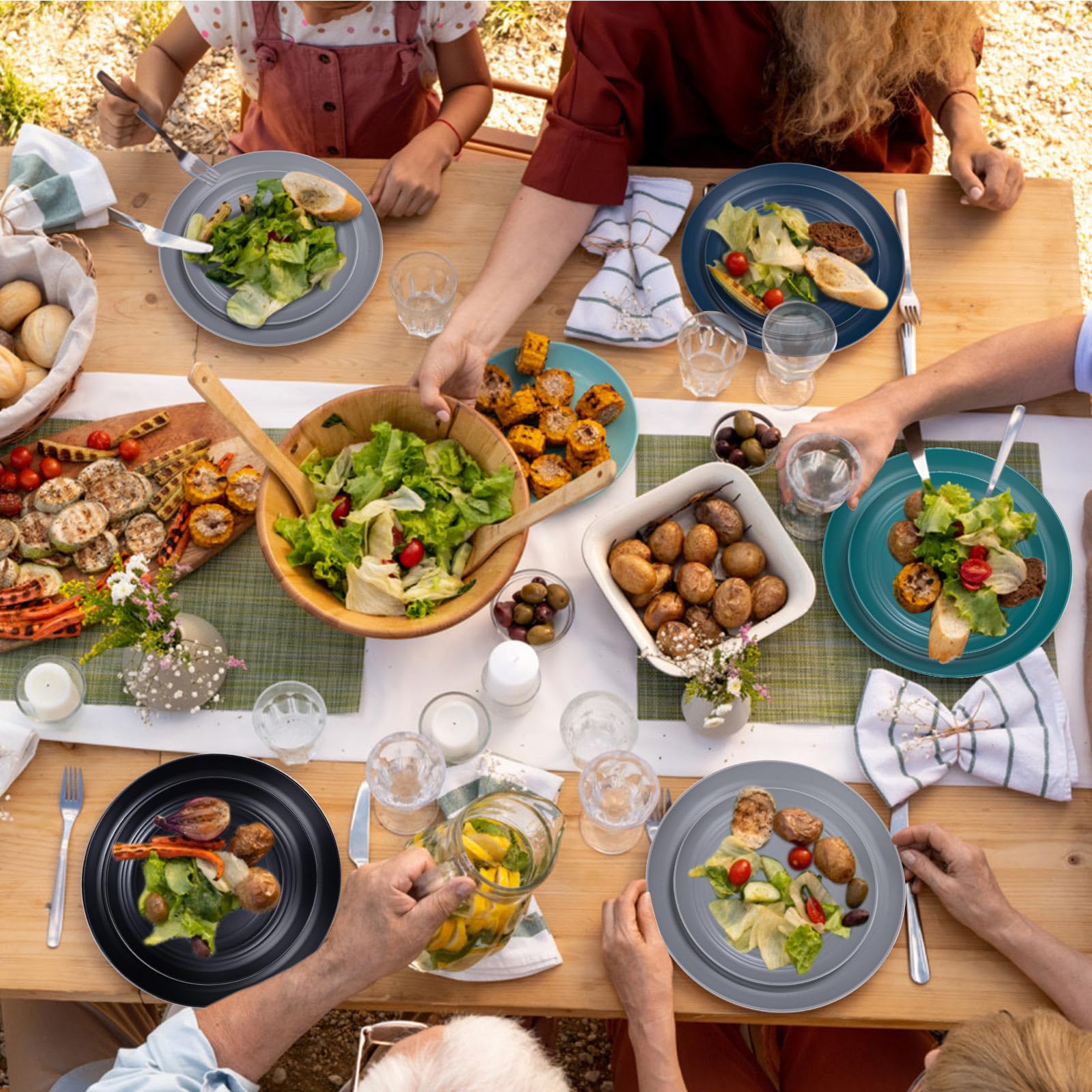 Supernal outdoor-picnic-ready set handles adventures without breakage.